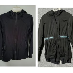 Lululemon | Ivivva Girls Size 14 Reversible Hooded Thumbholes Black‎ Long Jacket